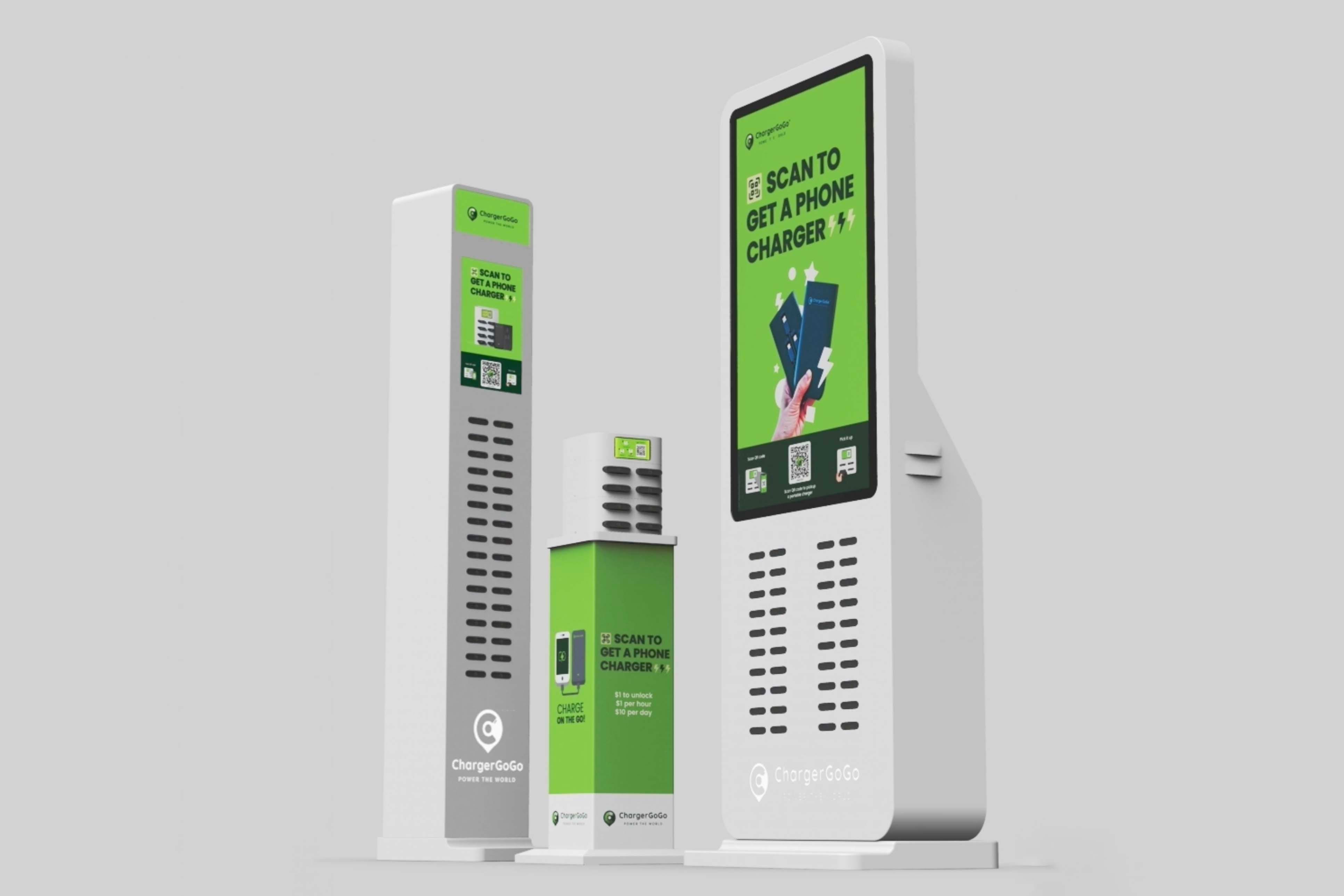Multiple ChargerGoGo kiosk sizes available for different event scales